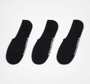 Converse 3-Pack Wordmark Ultra-Low Liner Socks Svarta | 678UEFQNY