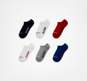 Converse 6-Pack Wordmark No-Show Socks Obsidian | 452OJAUQK