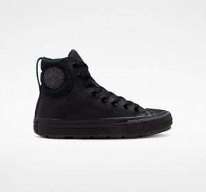 Converse Chuck Taylor All Star Berkshire Boot Läder Svarta Svarta Grå | 603AISBJP