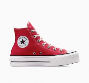 Converse Chuck Taylor All Star Lift Platform Röda Vita Svarta | 091GVCYTQ