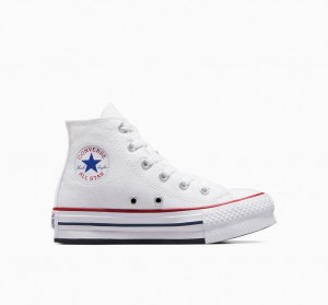 Converse Chuck Taylor All Star Lift Platform Vita Marinblå | 057EJIXOD