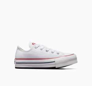 Converse Chuck Taylor All Star Lift Platform Vita Marinblå | 401RYONMP