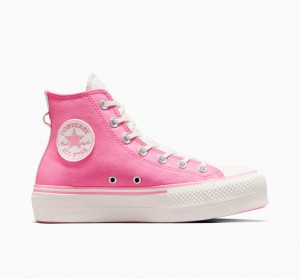 Converse Chuck Taylor All Star Lift Platform Retro Varsity Rosa Rosa | 461ATWLVO