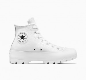 Converse Chuck Taylor All Star Lugged Läder Vita Svarta Vita | 102PJTQBI