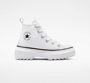 Converse Chuck Taylor All Star Lugged Lift Platform Canvas Vita Vita Svarta | 560JOAPCE