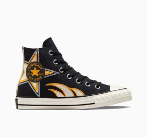 Converse Chuck Taylor All Star Moto Svarta Vita Gula | 925IJPVBQ