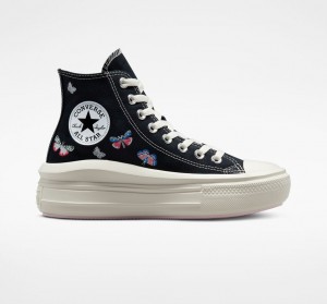 Converse Chuck Taylor All Star Move Platform Butterfly Wings Svarta Rosa | 385LOSVJE