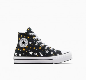 Converse Chuck Taylor All Star Platform Lift Sparkle Svarta Silver Guld | 782MZVCXN