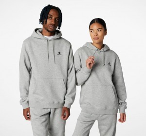 Converse Converse Go-To Embroidered Star Chevron Standard-Fit Fleece Hoodie Grå | 634GPOWSM