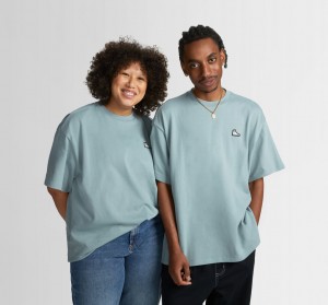 Converse Converse Go-To Sneaker Patch Loose-Fit T-Shirt Grå | 254VUJXHW