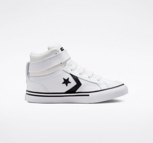 Converse Pro Blaze Rem Läder Vita Svarta Vita | 312QRPZKW