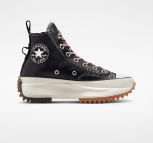 Converse Run Star Hike Platform Läder Svarta | 539LGHIQA