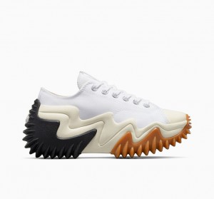 Converse Run Star Motion CX Platform Vita Svarta | 419IKCNJH
