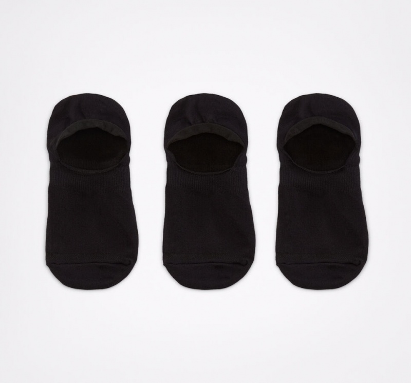 Converse 3-Pack Microfiber Nylon Liner Socks Svarta | 047WVHTCD