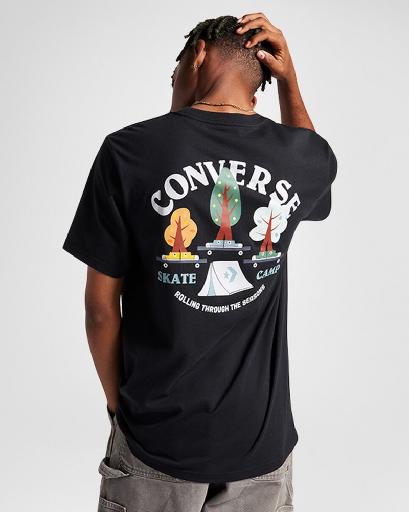 Converse All Star Tree T-shirt Svarta | 014KRTGSQ