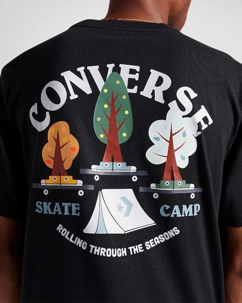 Converse All Star Tree T-shirt Svarta | 014KRTGSQ