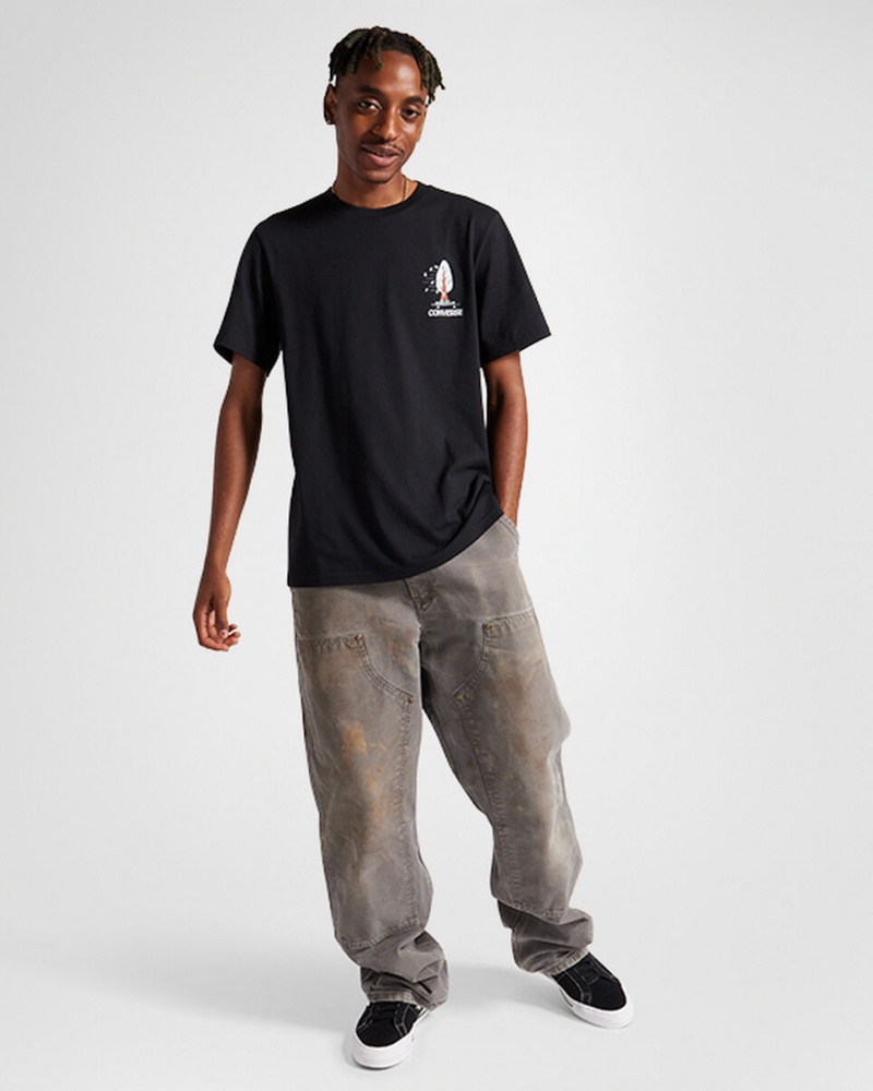 Converse All Star Tree T-shirt Svarta | 014KRTGSQ