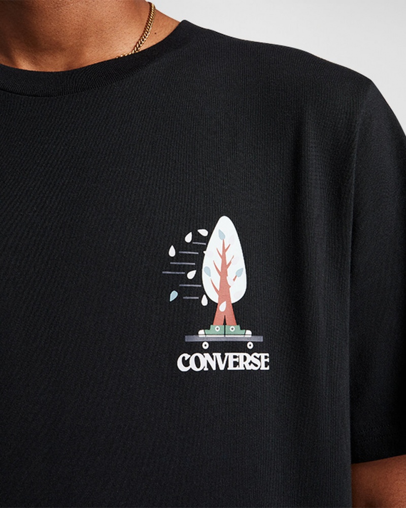 Converse All Star Tree T-shirt Svarta | 014KRTGSQ