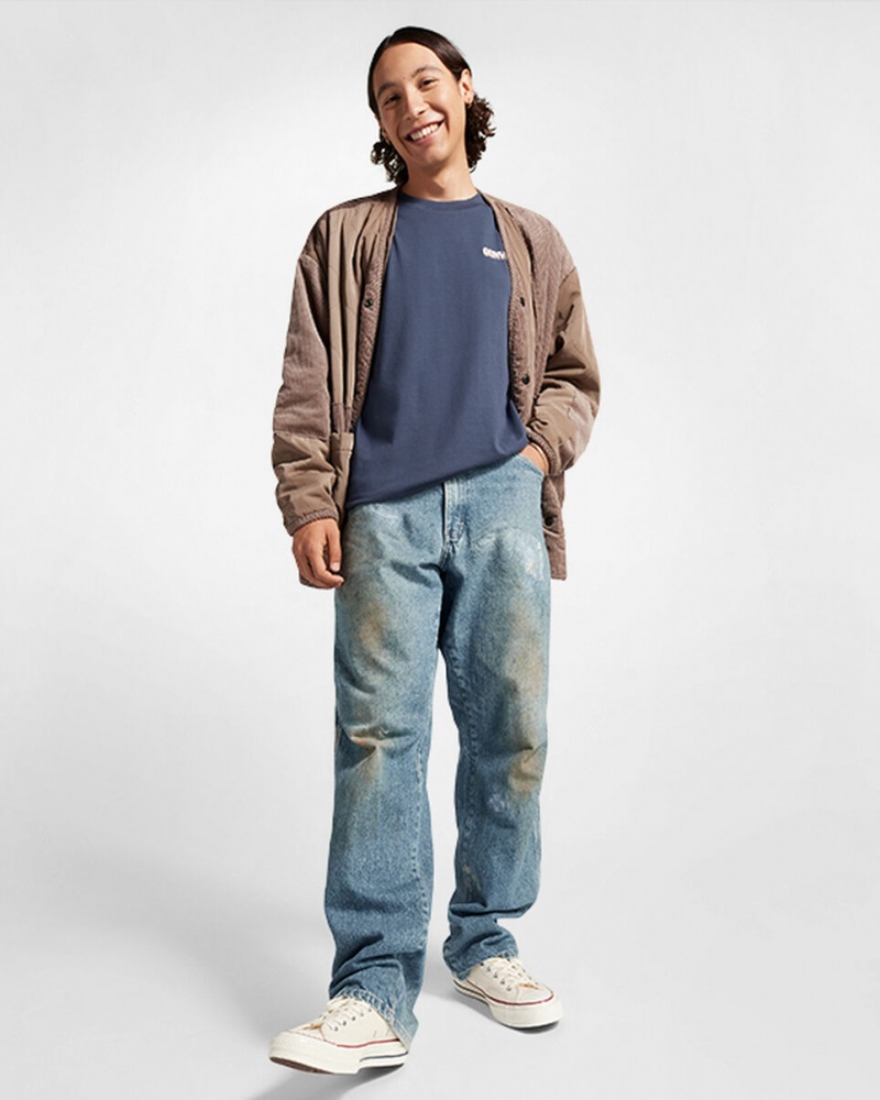 Converse All Star Vinter Chill Long-Sleeve T-Shirt Blå | 450XPKOLW