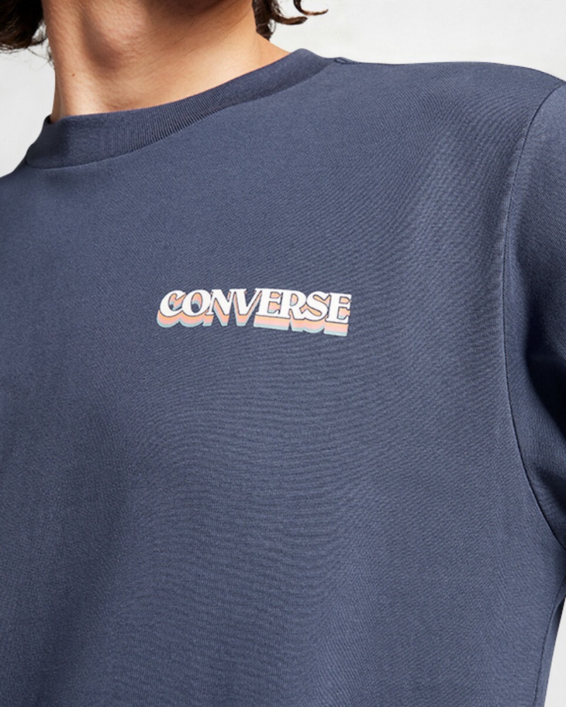 Converse All Star Vinter Chill Long-Sleeve T-Shirt Blå | 450XPKOLW