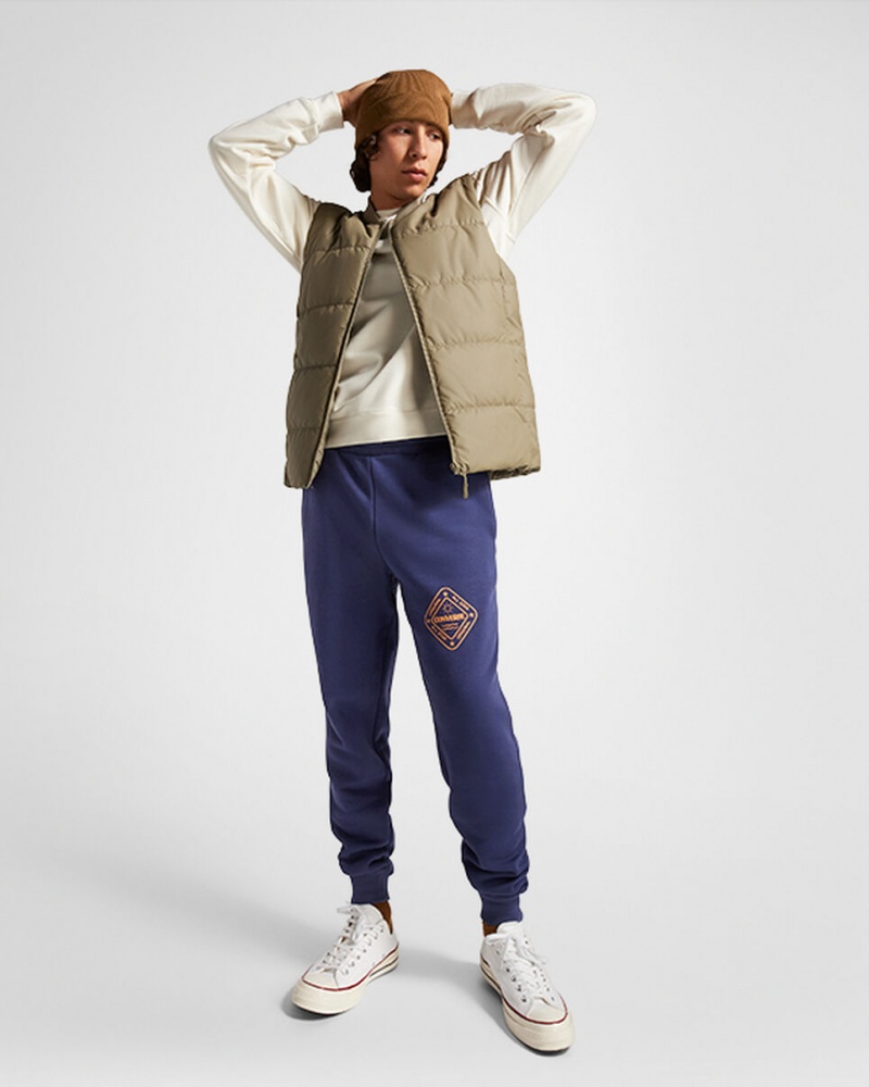 Converse All Star Vinter Tryck Sweatpant Blå | 205MZXUAE