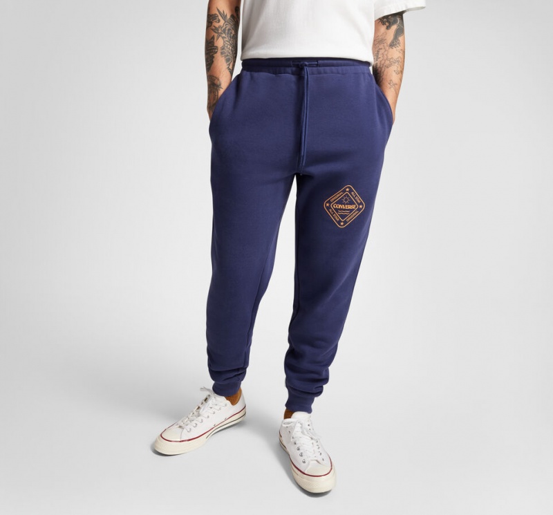 Converse All Star Vinter Tryck Sweatpant Blå | 205MZXUAE