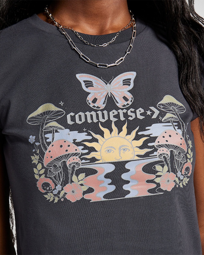 Converse Blooming Skate T-Shirt Grå | 570ZKJDPS