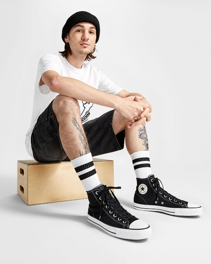Converse CONS Chuck Taylor All Star Pro Mocka Svarta Svarta Vita | 871JOGADI