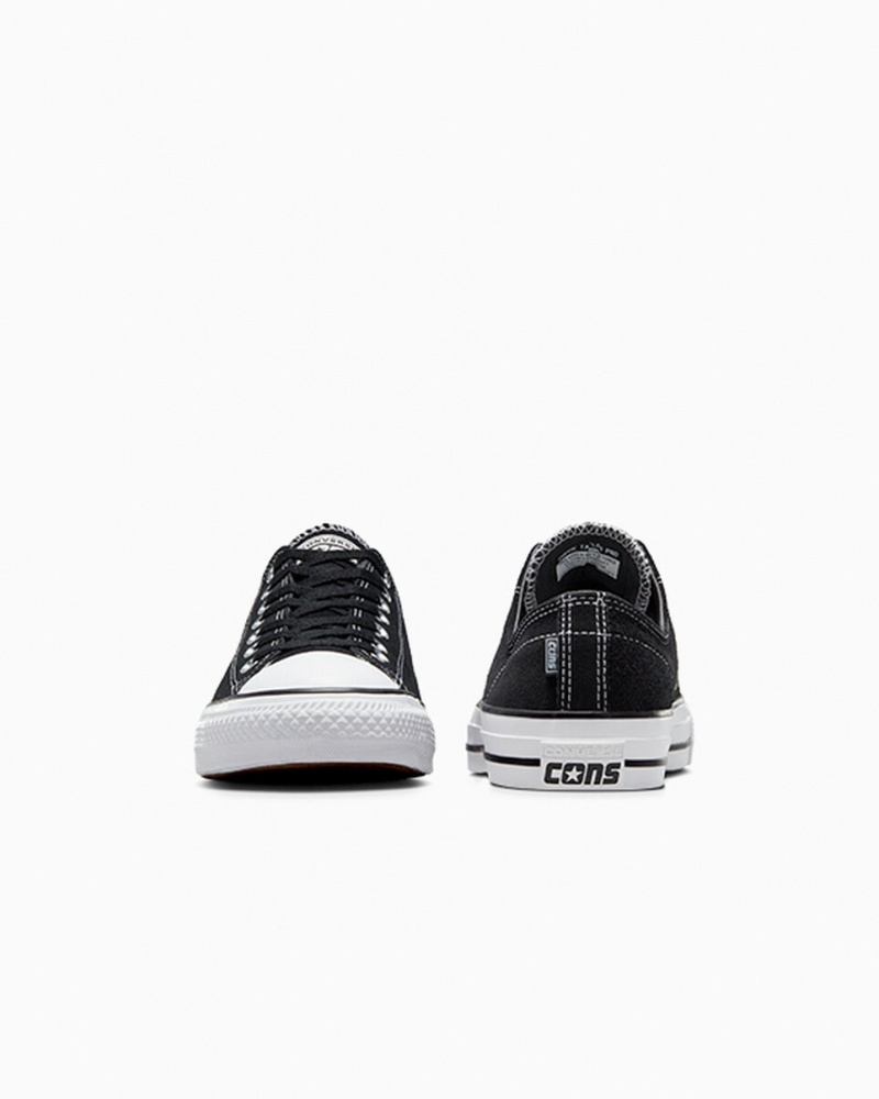 Converse CONS Chuck Taylor All Star Pro Mocka Svarta Svarta Vita | 128FGECUH