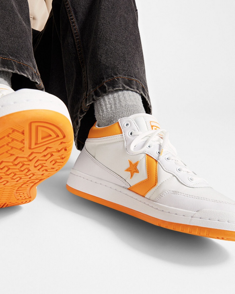 Converse CONS Fastbreak Pro Läder Vita Ljusgula Vita | 425VRSTJM