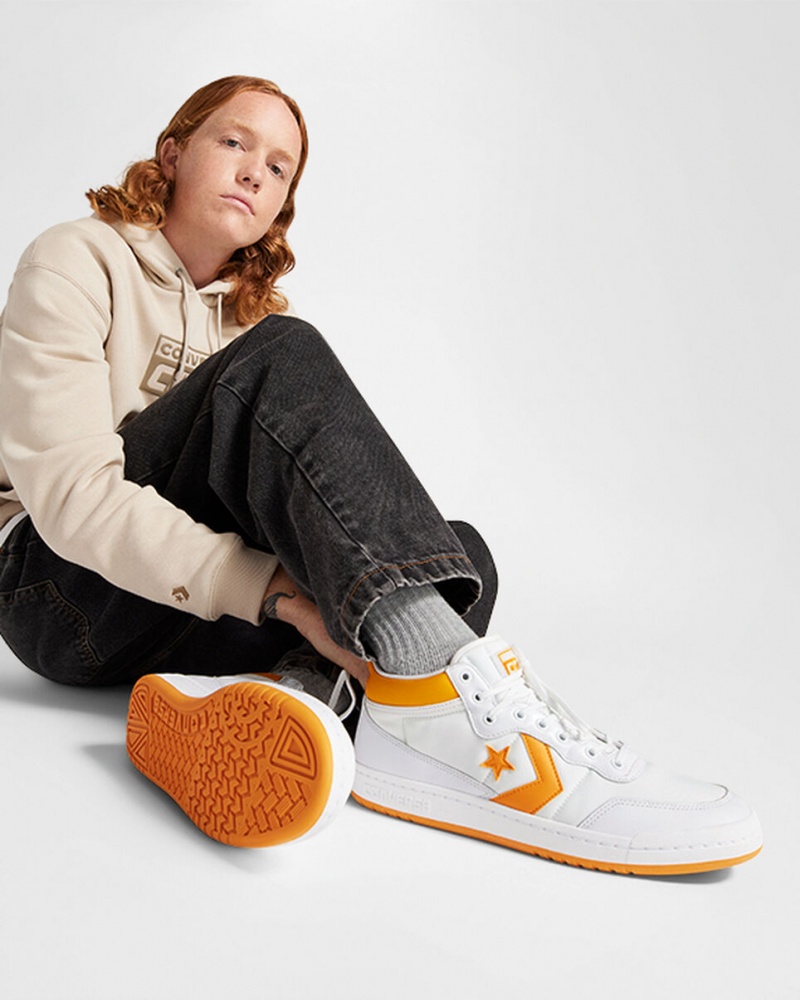 Converse CONS Fastbreak Pro Läder Vita Ljusgula Vita | 425VRSTJM