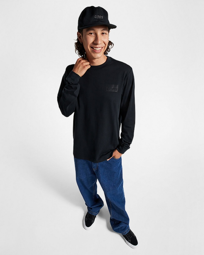 Converse CONS Long Sleeve T-Shirt Svarta | 105WBSCPO