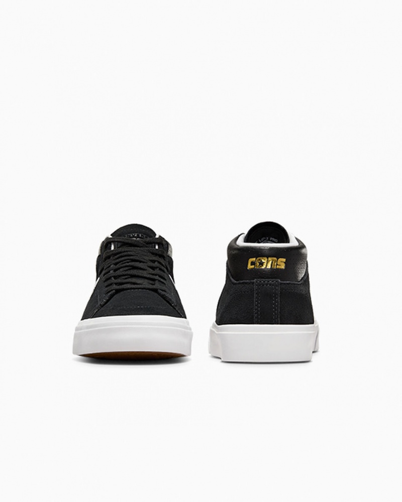 Converse CONS Louie Lopez Pro Mid Svarta Svarta Vita | 497KJBEUV