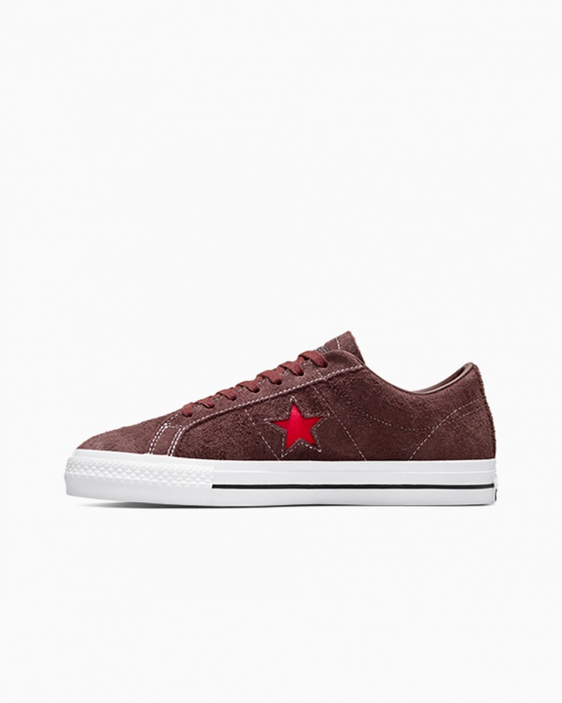 Converse CONS One Star Pro Bruna Vita Röda | 796WCRHYL