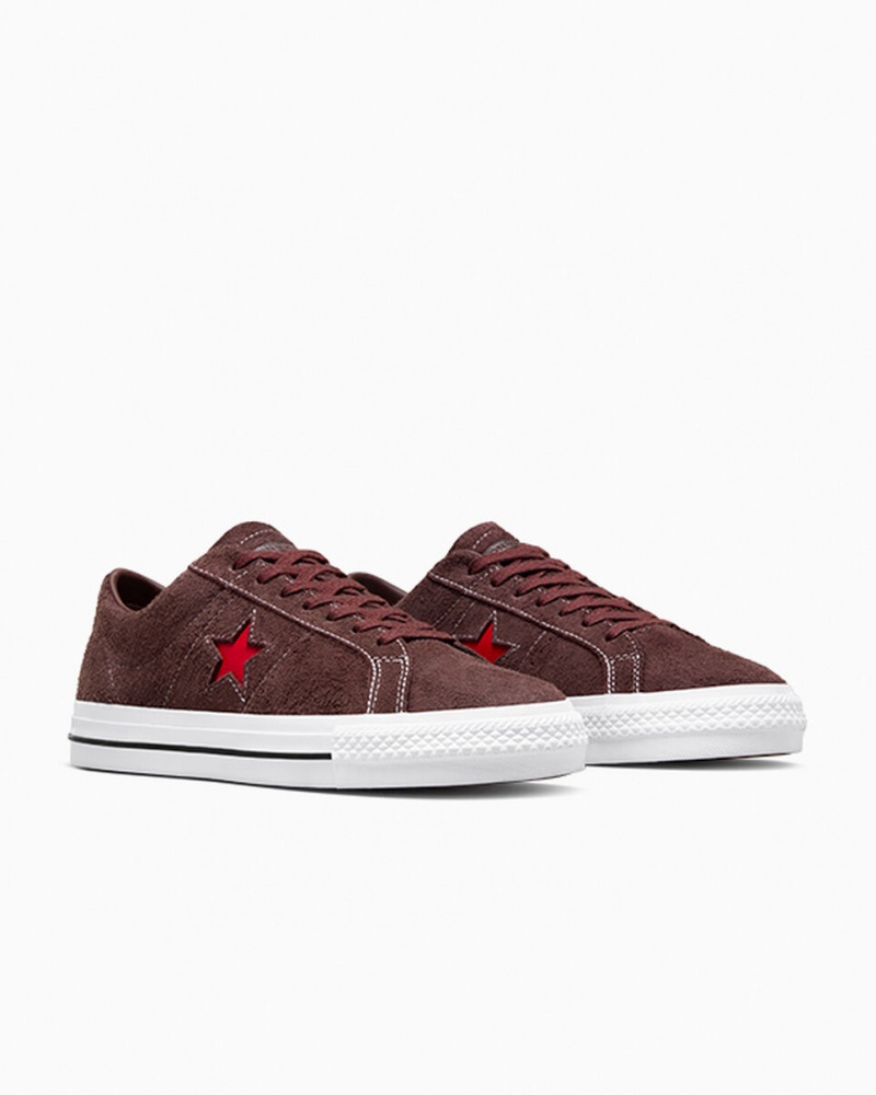 Converse CONS One Star Pro Bruna Vita Röda | 796WCRHYL