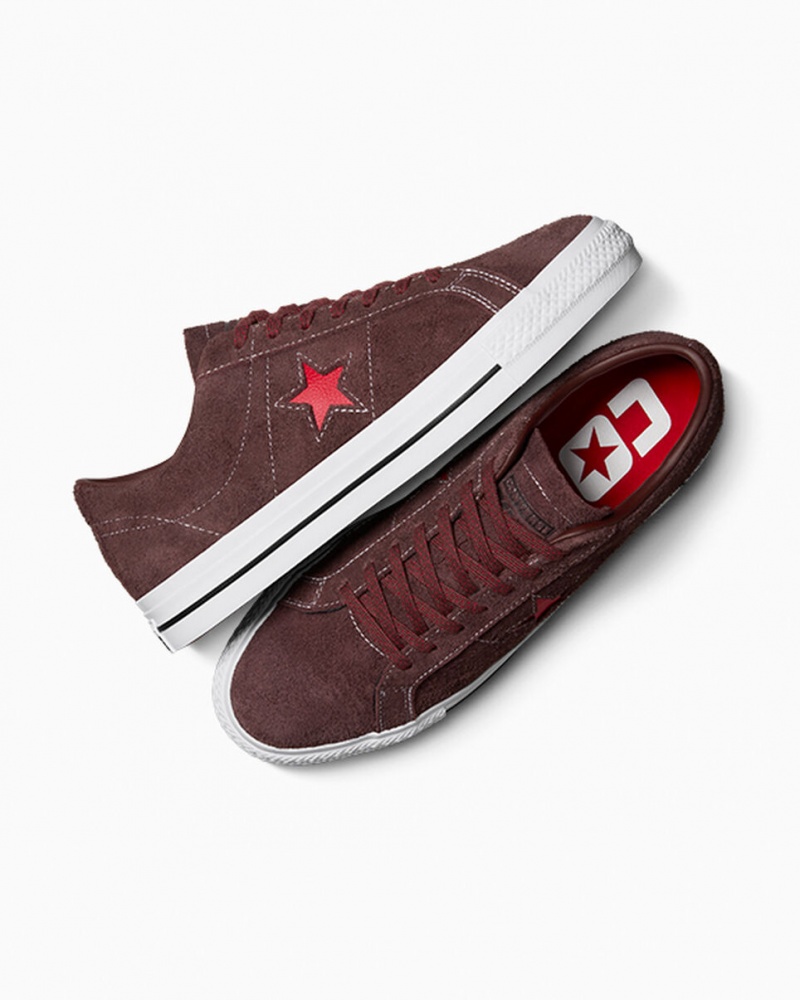 Converse CONS One Star Pro Bruna Vita Röda | 796WCRHYL