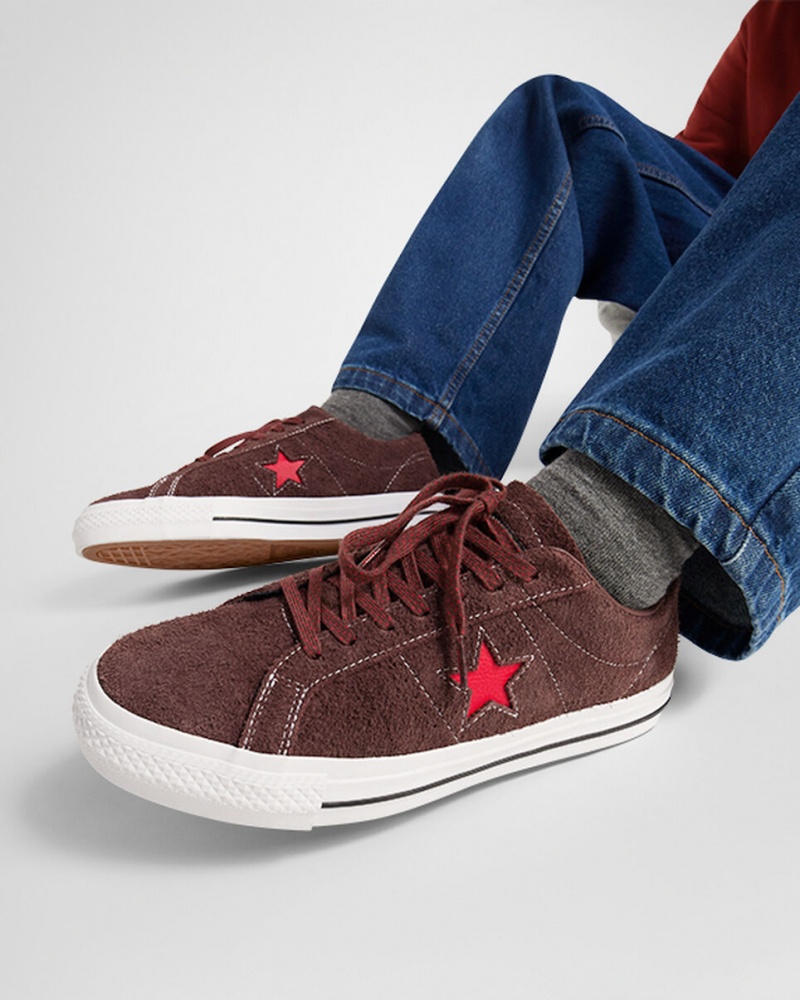 Converse CONS One Star Pro Bruna Vita Röda | 796WCRHYL