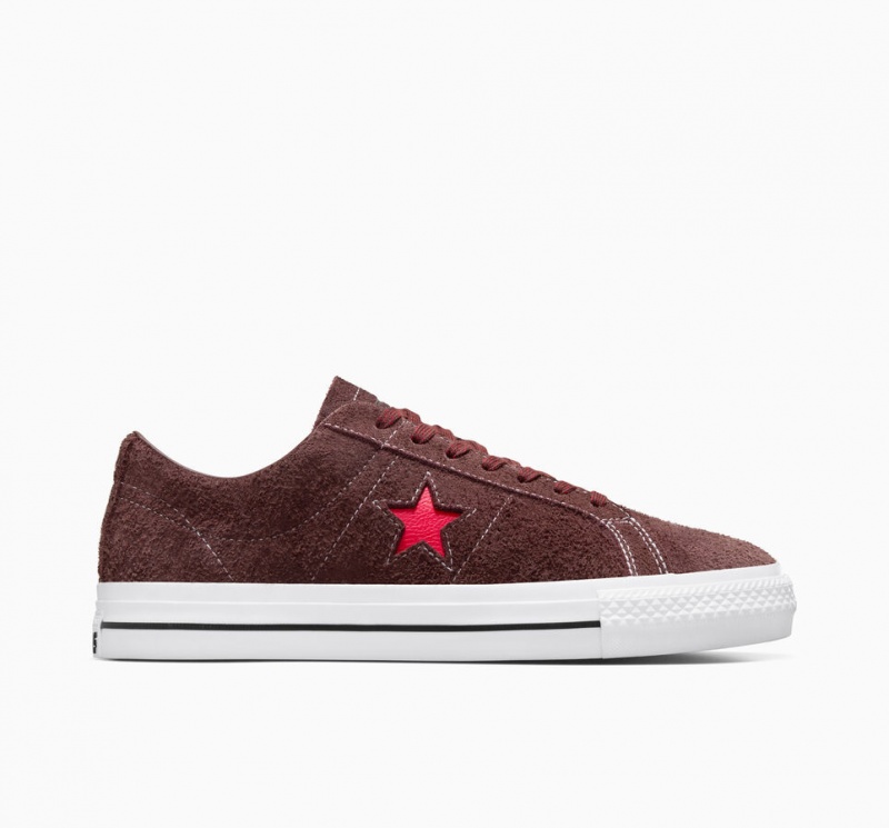 Converse CONS One Star Pro Bruna Vita Röda | 796WCRHYL