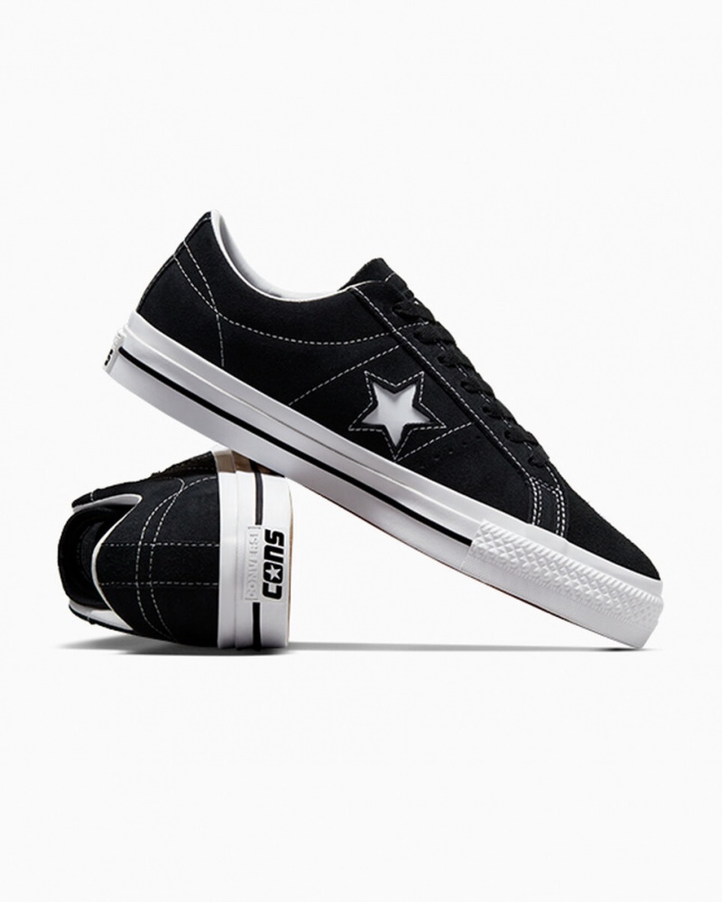 Converse CONS One Star Pro Svarta Svarta Vita | 963WJQZTG