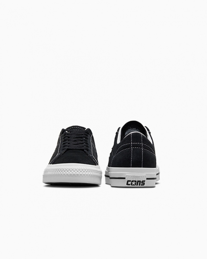 Converse CONS One Star Pro Svarta Svarta Vita | 963WJQZTG