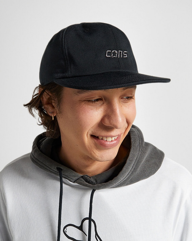 Converse CONS Six Panel Baseball Hat Svarta | 654MENSIJ