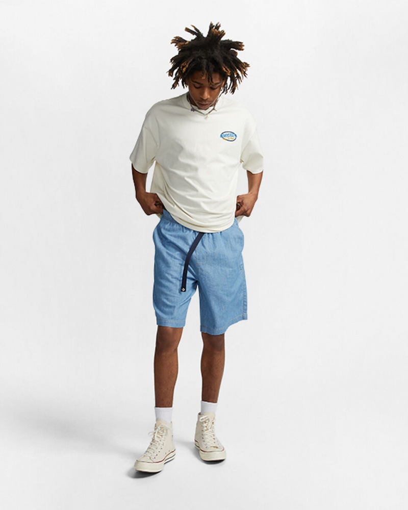 Converse Chambray Utility Korta Ljusblå | 350OJEDML
