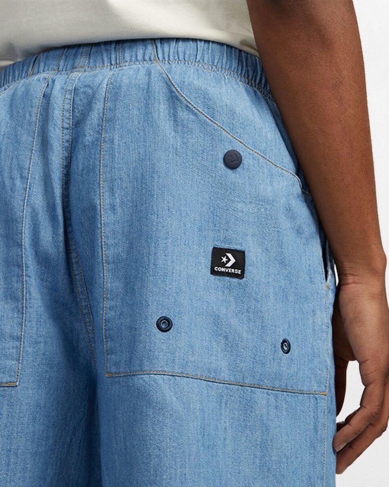 Converse Chambray Utility Korta Ljusblå | 350OJEDML