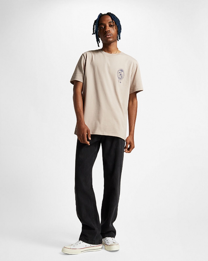 Converse Chess League Tryck T-Shirt Wonder Stone | 617LKNMOB