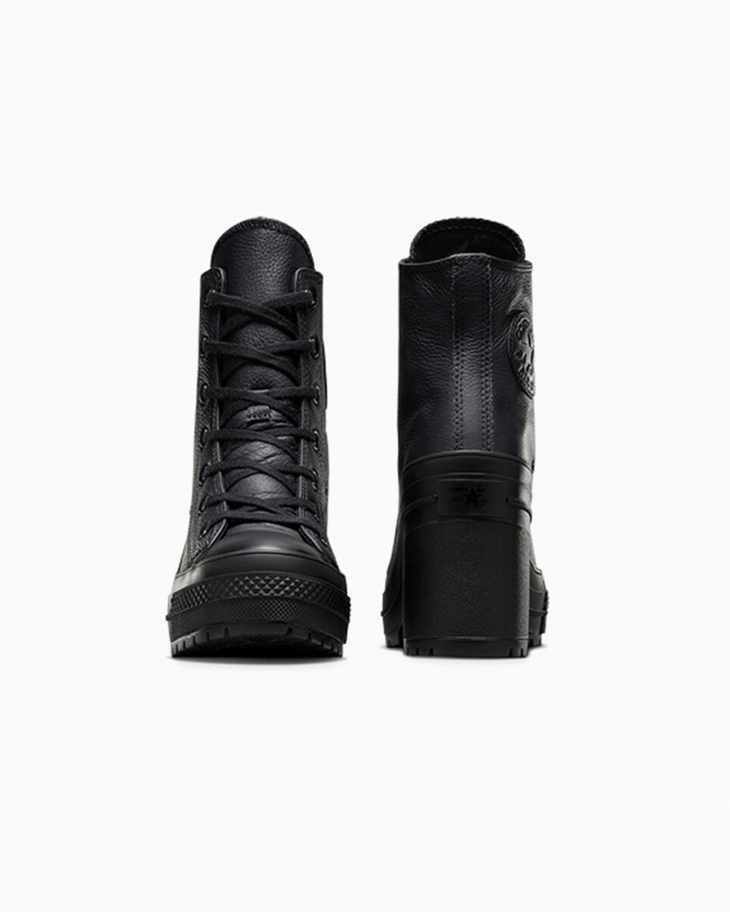 Converse Chuck 70 De Luxe Heel Läder Svarta Svarta Vita | 891WUHAMF