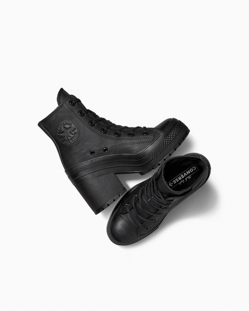 Converse Chuck 70 De Luxe Heel Läder Svarta Svarta Vita | 819HNMATQ