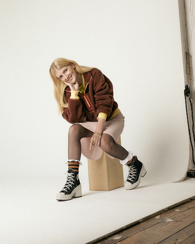 Converse Chuck 70 De Luxe Heel Svarta | 569CEDNUK