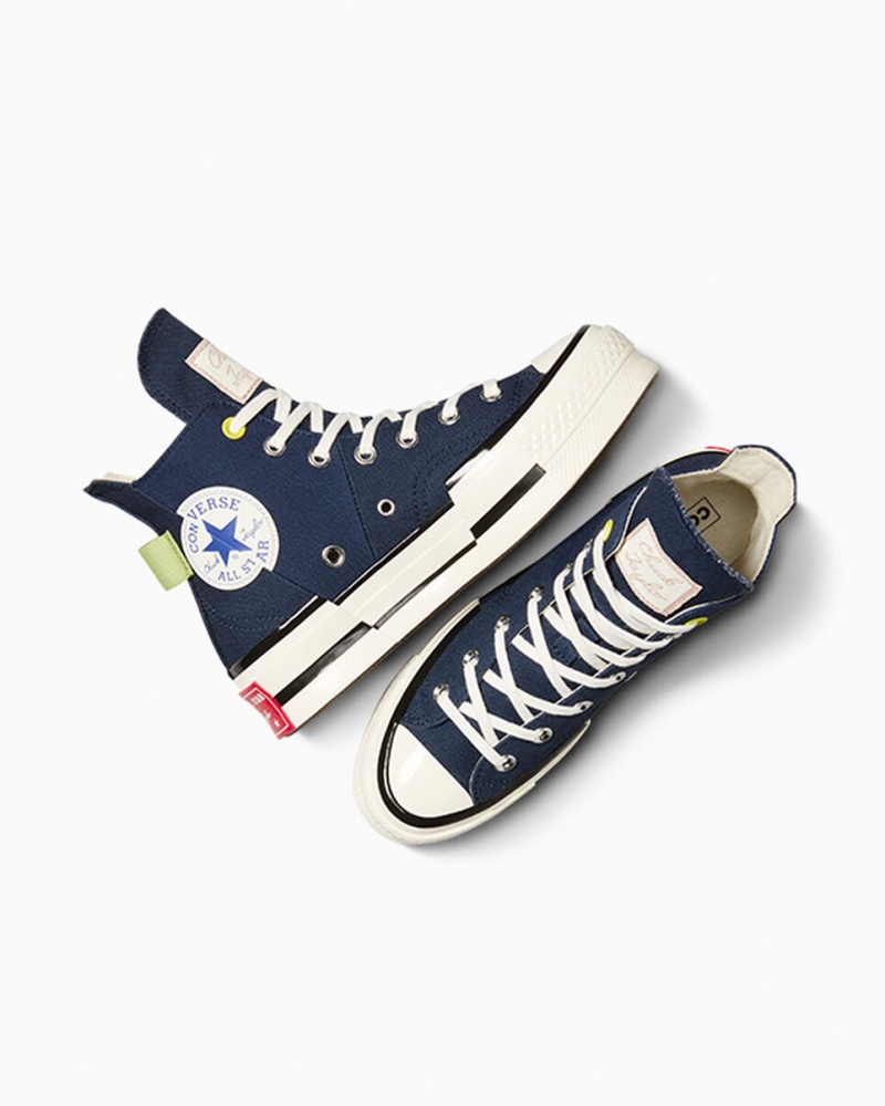 Converse Chuck 70 Plus Heel Loop Marinblå Svarta | 814XURALJ