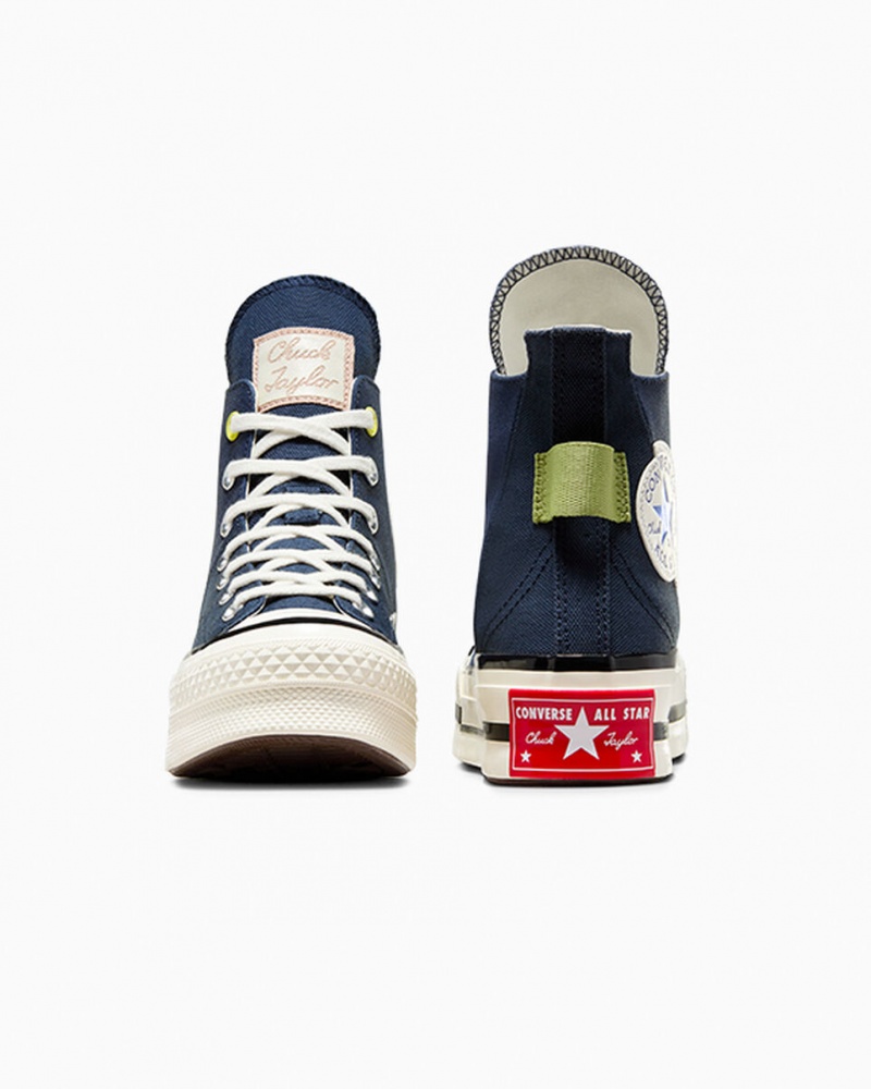 Converse Chuck 70 Plus Heel Loop Marinblå Svarta | 814XURALJ