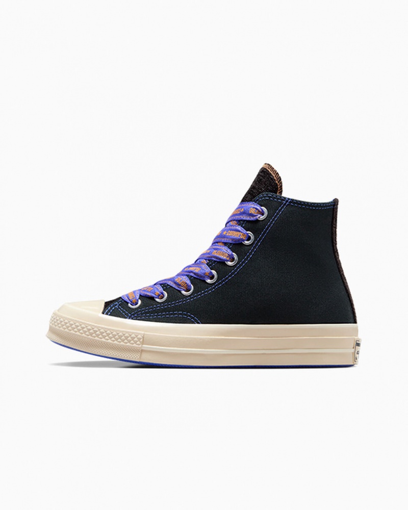 Converse Chuck 70 Ribbon Laces Svarta Blå | 068XQNZWH